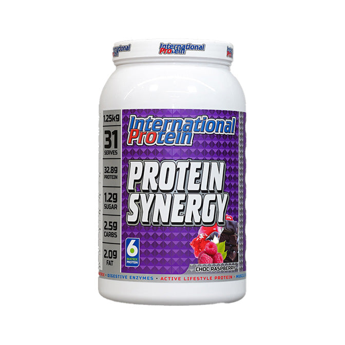 International Protein Protein Synergy 31 serves 1.25kg Choc Raspberry Flavour