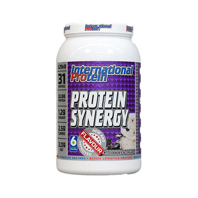 International Protein Protein Synergy 31 serves 1.25kg Cookies & Cream Flavour