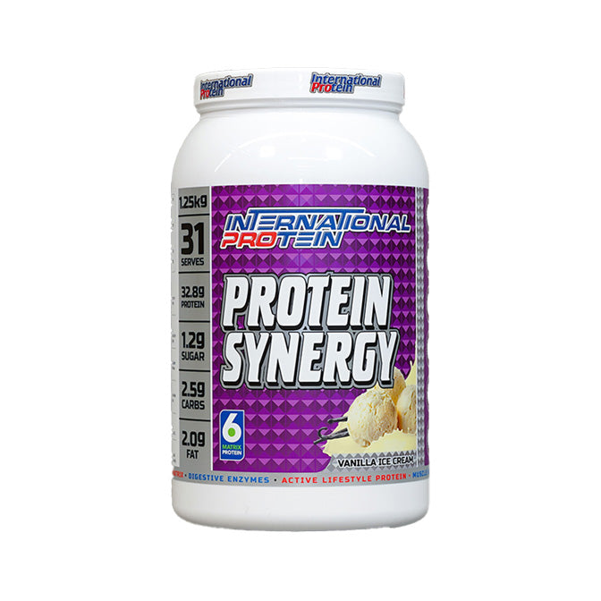 International Protein Protein Synergy 31 serves 1.25kg Vanilla Ice Cream Flavour