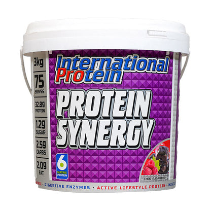 International Protein Protein Synergy 75 serves 3kg Choc Raspberry Flavour