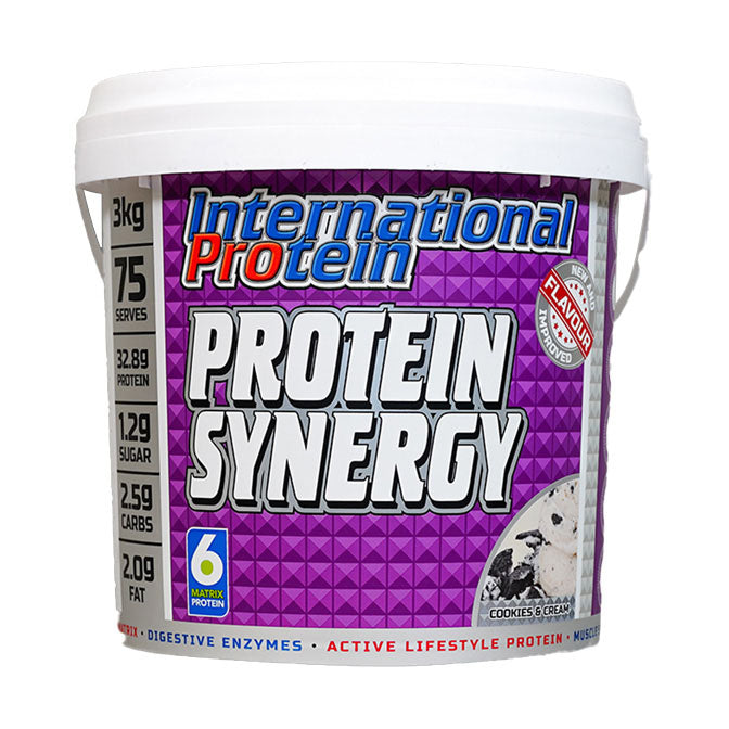 International Protein Protein Synergy 75 serves 3kg Cookies & Cream Flavour