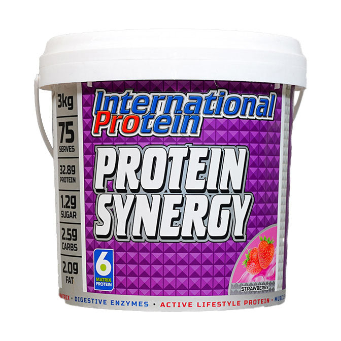 International Protein Protein Synergy 75 serves 3kg Strawberry Flavour