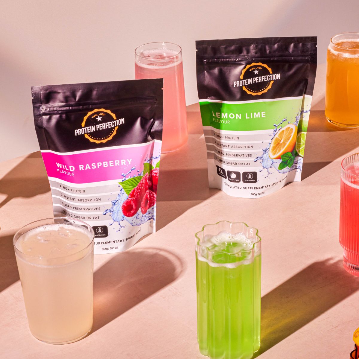 Wild Raspberry and Lemon Lime Protein Water by Protein Perfection
