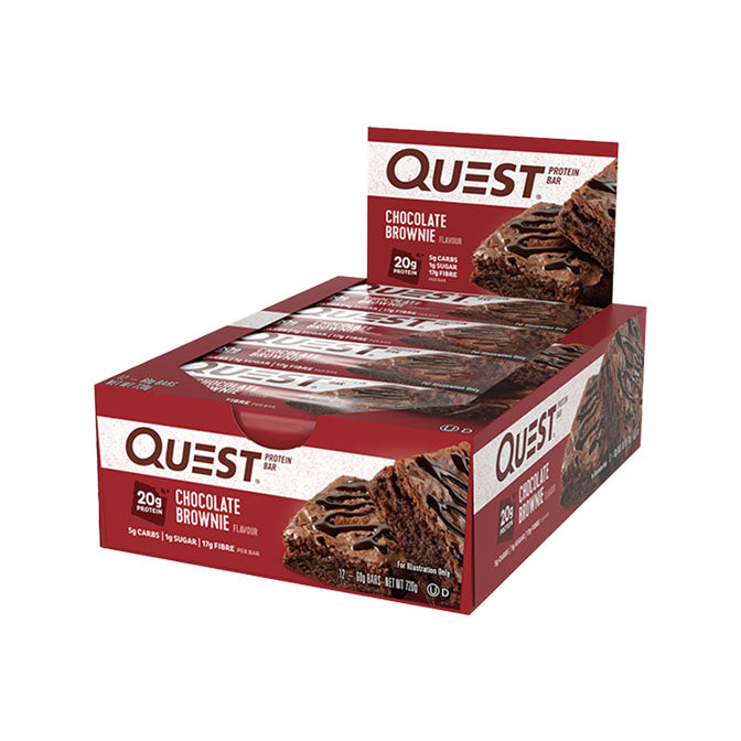 Quest Protein Bar 21g protein box of 12 chocolate brownie flavour