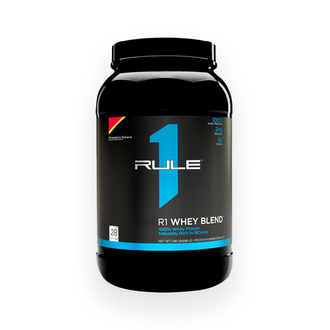 Rule 1 Whey Protein Blend 28 Servings 910g Strawberry Banana Flavour
