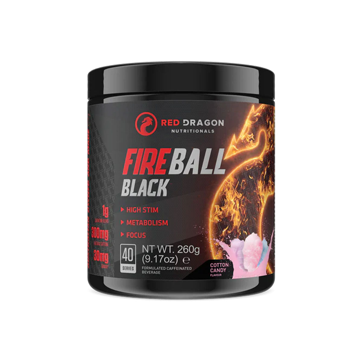 Red Dragon Nutraceuticals Fireball Black 40 serves 260g - Cotton Candy Flavour