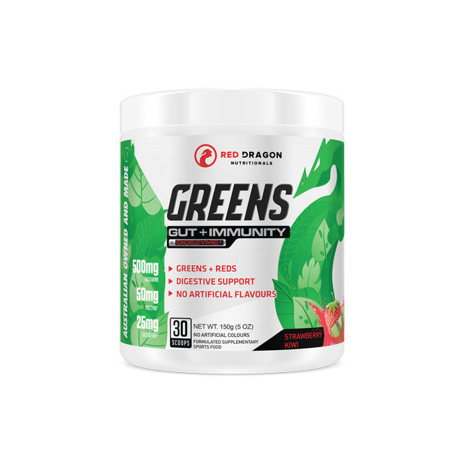 Red Dragon Nutraceuticals Greens Powder 30 scoops 150g - Strawberry Kiwi Flavour