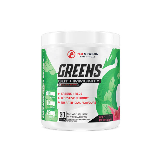 Red Dragon Nutraceuticals Greens Powder 30 scoops 150g - Wild Raspberry Flavour