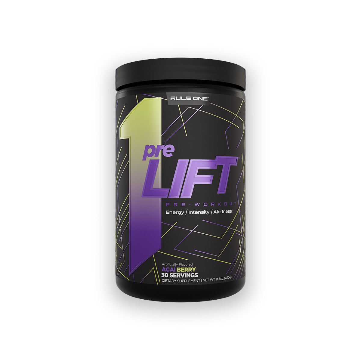 Rule 1 Pre Lift Pre Workout 30 servings 420g Acai Berry Flavour
