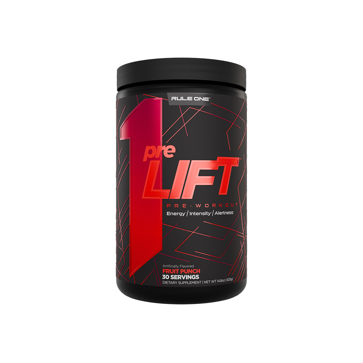 Rule 1 Pre Lift Pre Workout 30 servings 420g Fruit Punch Flavour