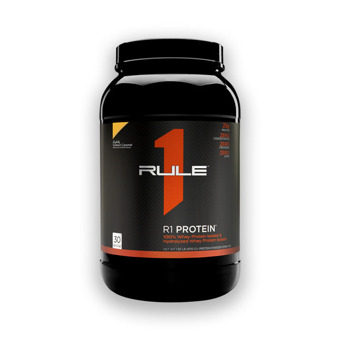 Rule 1 R1 Protein Whey Isolate 30 servings Lightly Salted Caramel Flavour