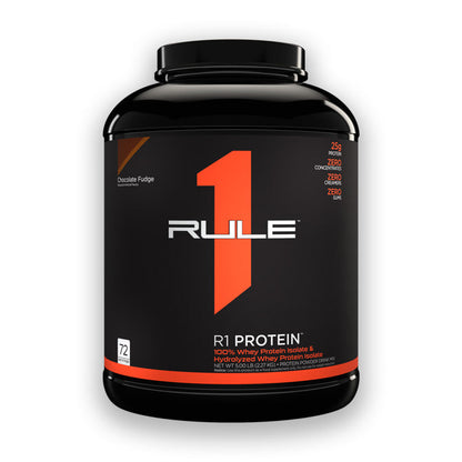 Rule 1 R1 Protein Whey Isolate 76 servings 2.28kg Chocolate Fudge Flavour