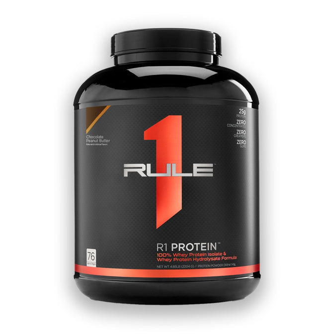 Rule 1 R1 Protein Whey Isolate 76 servings 2.28kg Chocolate Peanut Butter Flavour