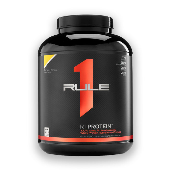 Rule 1 R1 Protein Whey Isolate 76 servings 2.28kg Frozen Banana Flavour