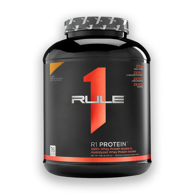 Rule 1 R1 Protein Whey Isolate 76 servings 2.28kg Lightly Salted Caramel Flavour