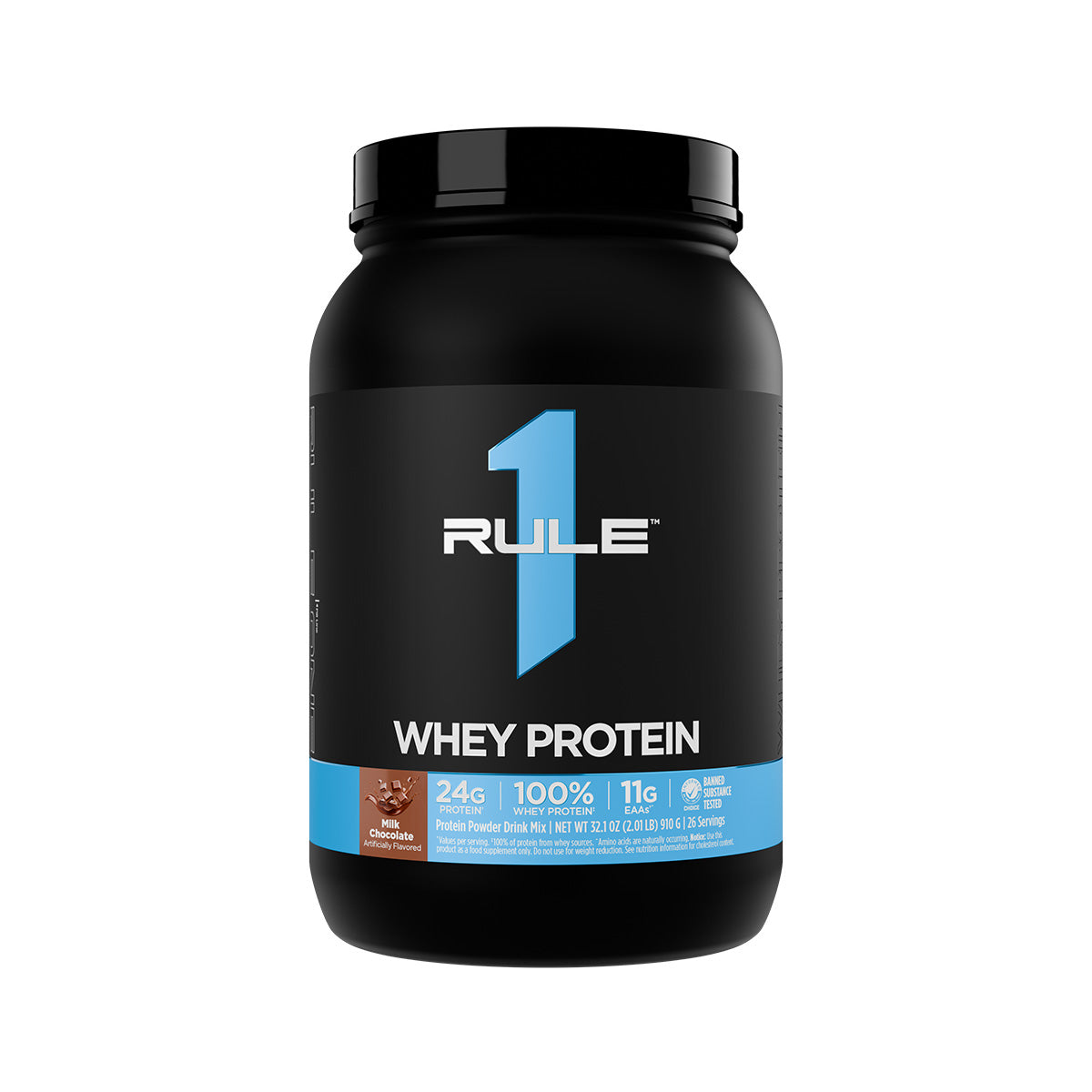 Rule 1 Whey Protein Blend 26 Servings 910g Milk Chocolate Flavour