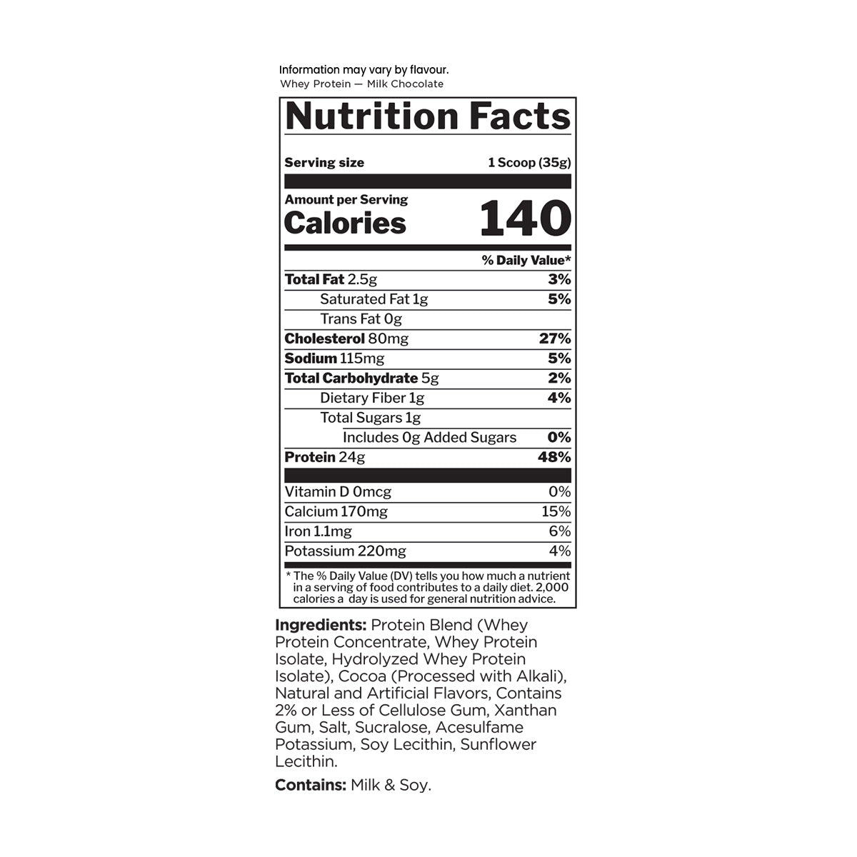 Rule 1 Whey Protein Blend 910g Milk Chocolate Flavour Nutrition Information and Ingredients