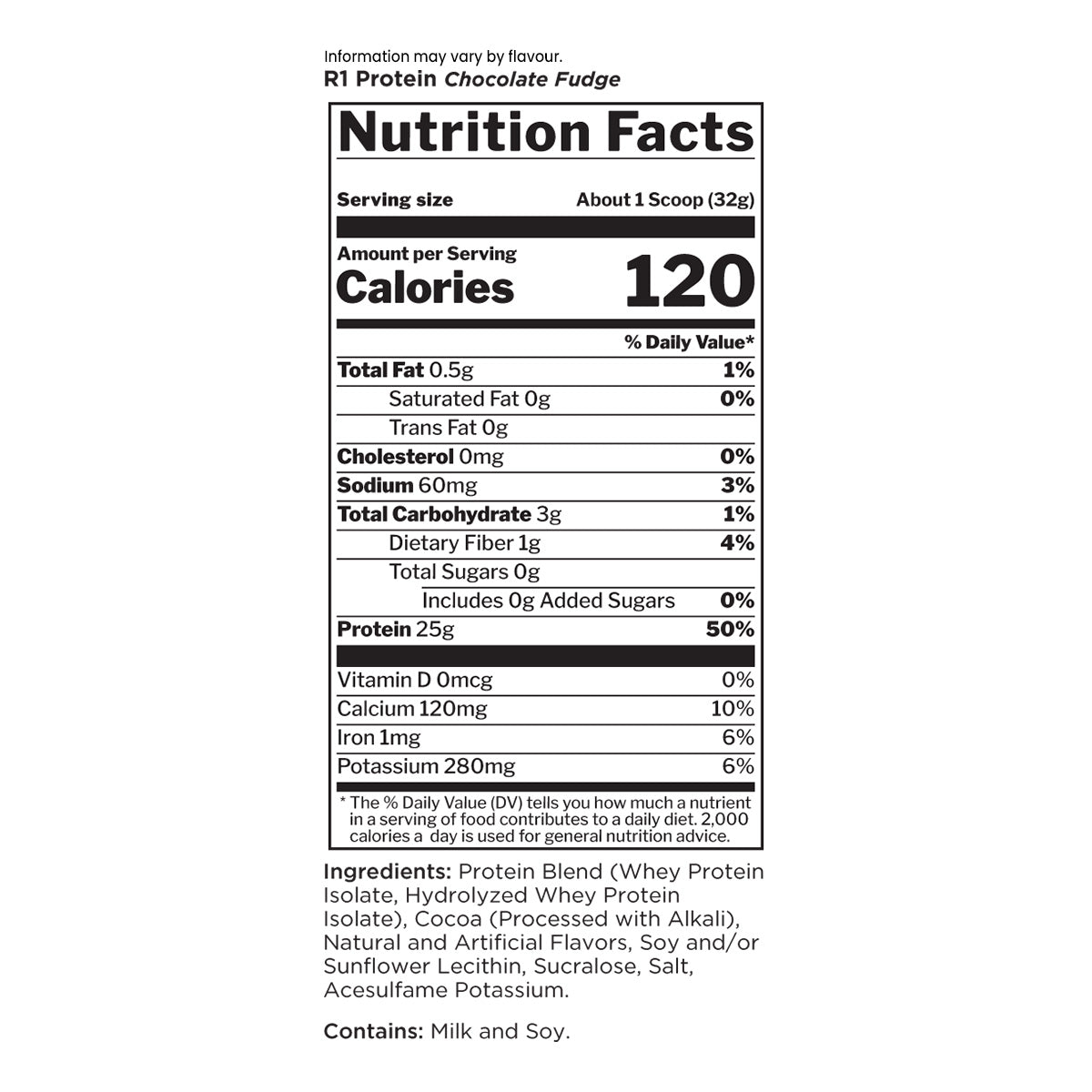 Rule 1 Whey Isolate Nutrition Information Gallery