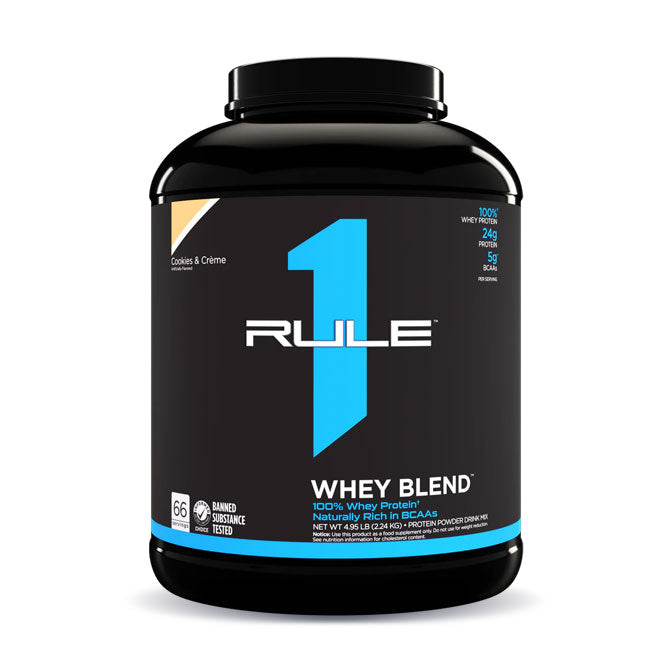 Rule 1 Whey Protein Blend 66 servings 2.24kg Cookies & Creme Flavour