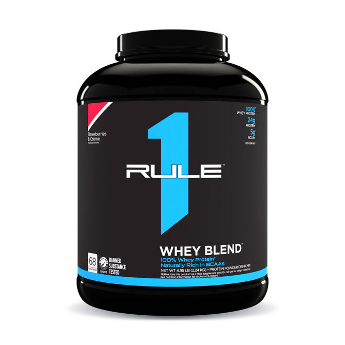 Rule 1 Whey Protein Blend 66 servings 2.24kg Strawberries & Creme Flavour