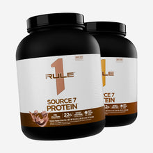 Rule 1 Source 7 protein 1.8kg 44 servings milk chocolate and chocolate peanut butter flavours