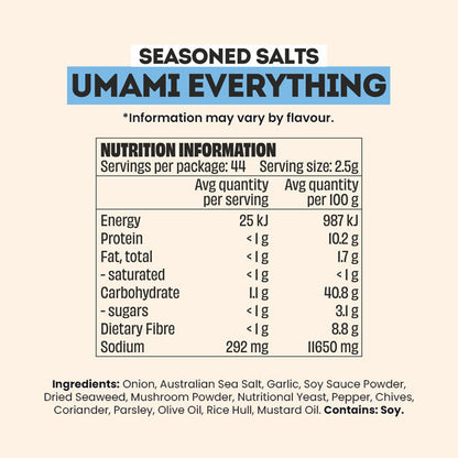 Mingle Seasoned Salts Umami Everything Nutrition Information