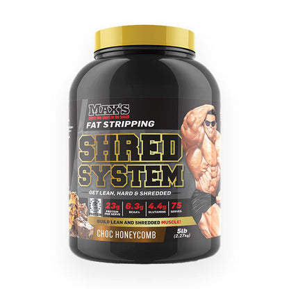 Max's Shred System Whey Protein 2.27kg Choc Honeycomb Flavour