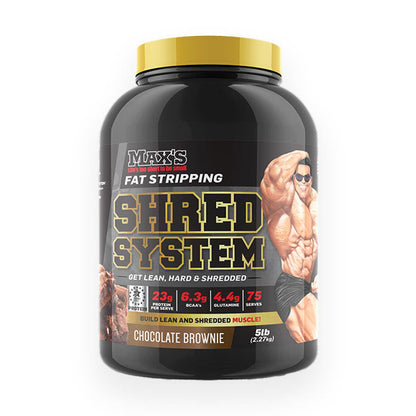 Max's Shred System Whey Protein 2.27kg Chocolate Brownie Flavour