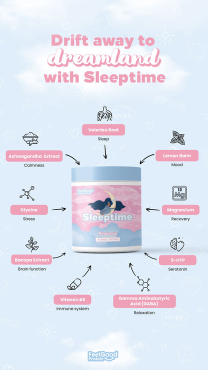 Sleeptime 30 serves by Feel Good Protein Group of 3 tubs