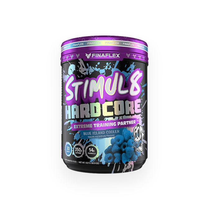 Finaflex Stimul8 Hardcore Preworkout 30 serves Blue Island Cooler Flavour