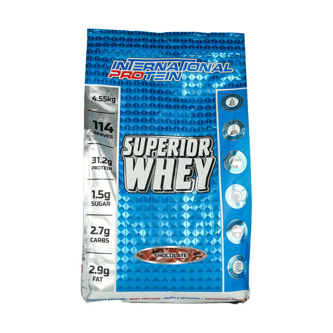 International Protein Superior Whey 114 serves 4.55kg Chocolate Flavour