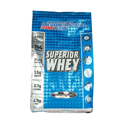 International Protein Superior Whey 114 serves 4.55kg Cookies & Cream Flavour