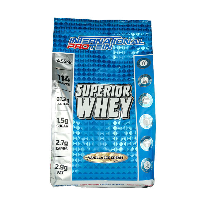 International Protein Superior Whey 114 serves 4.55kg Vanilla Ice Cream Flavour