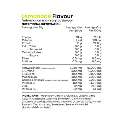 Switch Nutrition Adrenal Magnesium Support Powder Nutrition Information and Ingredients