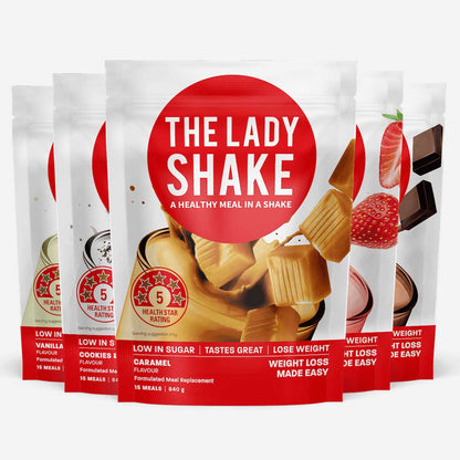 The Lady Shake formulated meal replacement 15 meals 840g 5 flavours