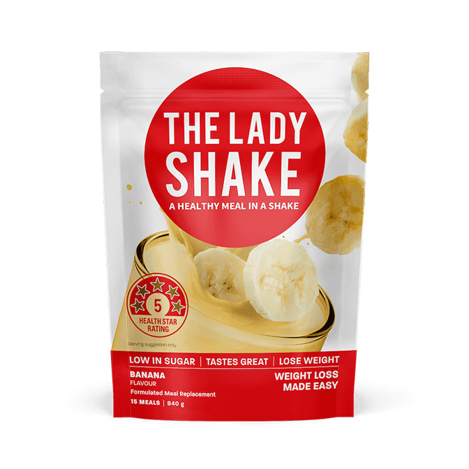 The Lady Shake formulated meal replacement 15 meals 840g banana flavour