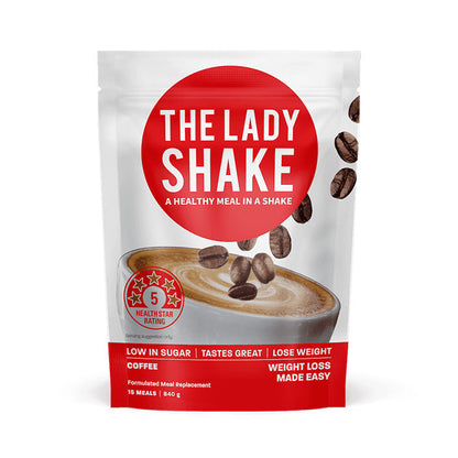 The Lady Shake formulated meal replacement 15 meals 840g Coffee flavour