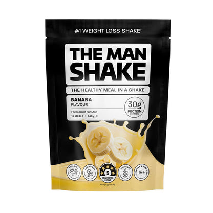 The Man Shake formulated meal replacement 15 meals 840g banana flavour