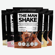 The Man Shake formulated meal replacement 15 meals 840g 5 flavours