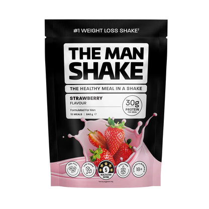 The Man Shake formulated meal replacement 15 meals 840g strawberry flavour