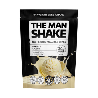 The Man Shake formulated meal replacement 15 meals 840g vanilla flavour