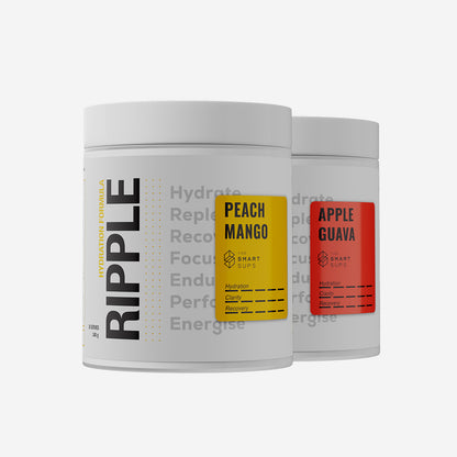 The Smart Sups Ripple Hydration Formula 30 serves 240g 2 flavours on a grey background - Hero