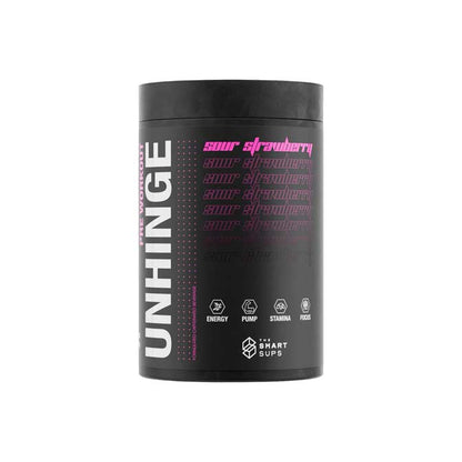 The Smart Sups Unhinge Preworkout Caffeinated Beverage Sour Strawberry Flavour 