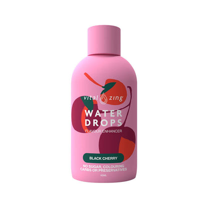 Vital Zing Water Drops 45mL Single Unit Black Cherry