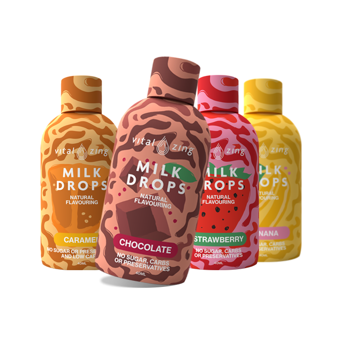 Vital Zing Milk Drops Single Bottle 4 Flavours