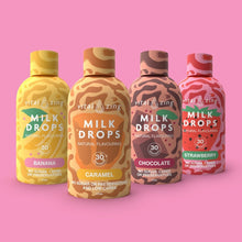 Milk drops by Vital Zing assorted bundle of 4 on a pink background