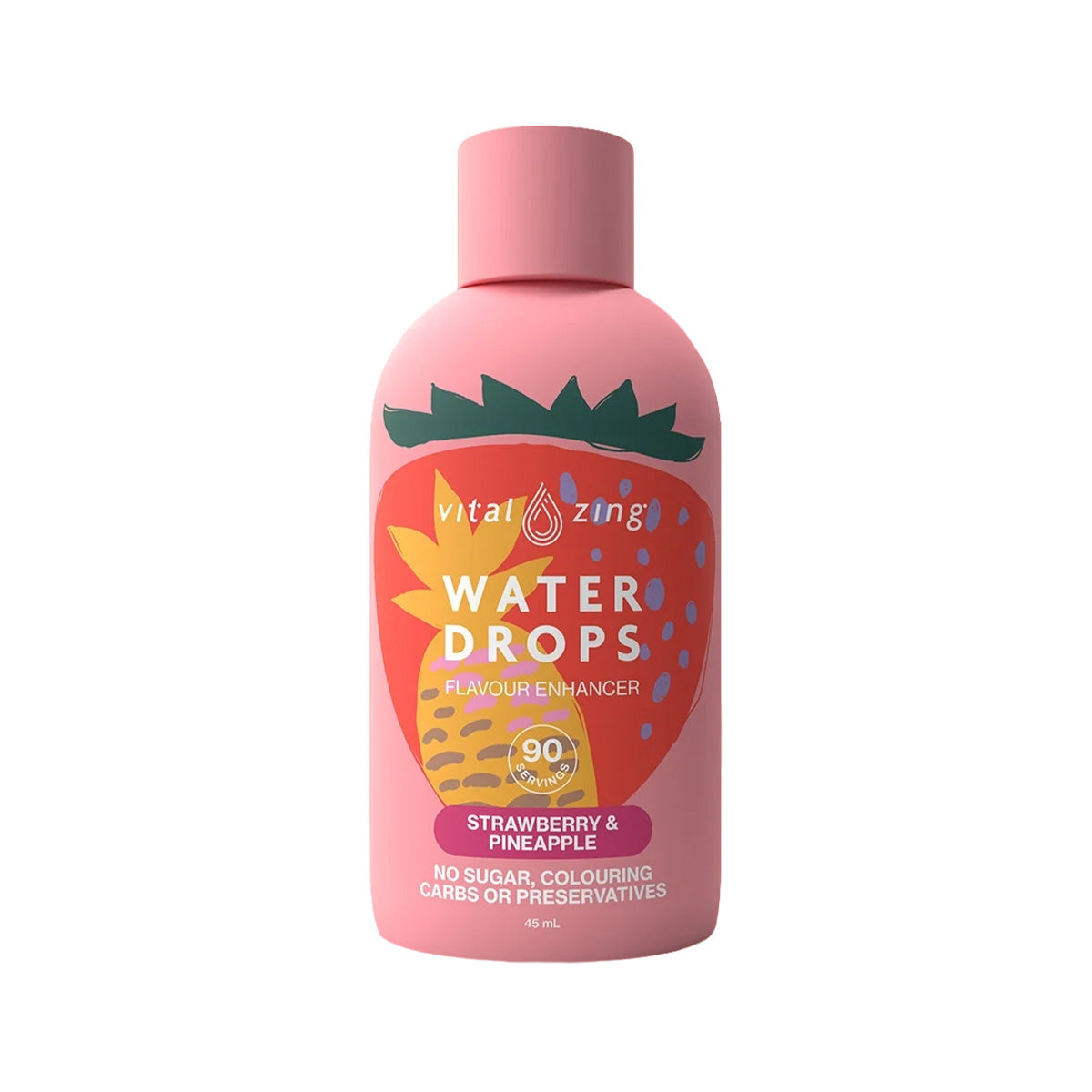 Vital Zing Water Drops Flavour Enhancer Strawberry & Pineapple Flavour 45ml