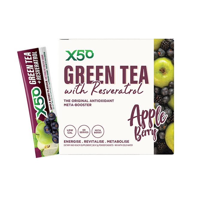 X50 Green Tea with Resveratrol 60 Serves Apple Berry Flavour
