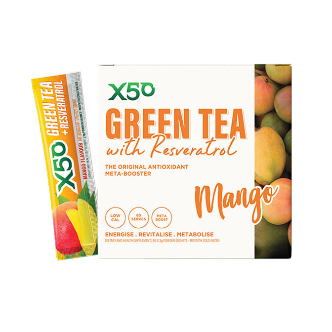 X50 Green Tea with Resveratrol 60 Serves Mango Flavour