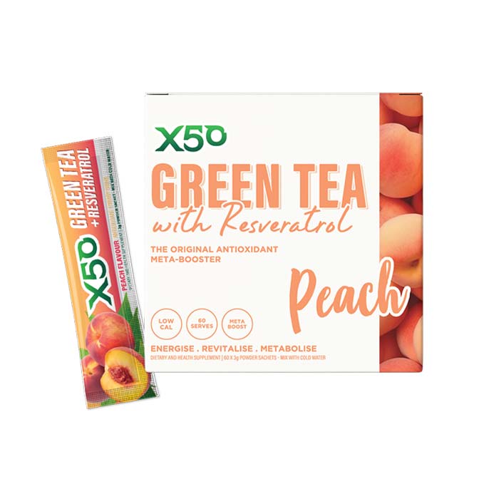 X50 Green Tea with Resveratrol 60 Serves Peach Flavour
